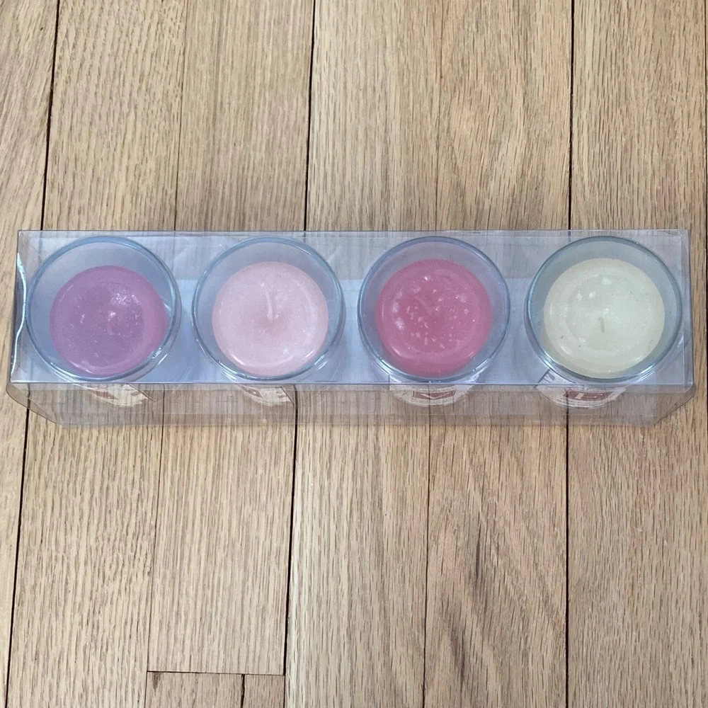 Scented Sealed LOVE Candles Boxed set: 4 candles in glass holders.